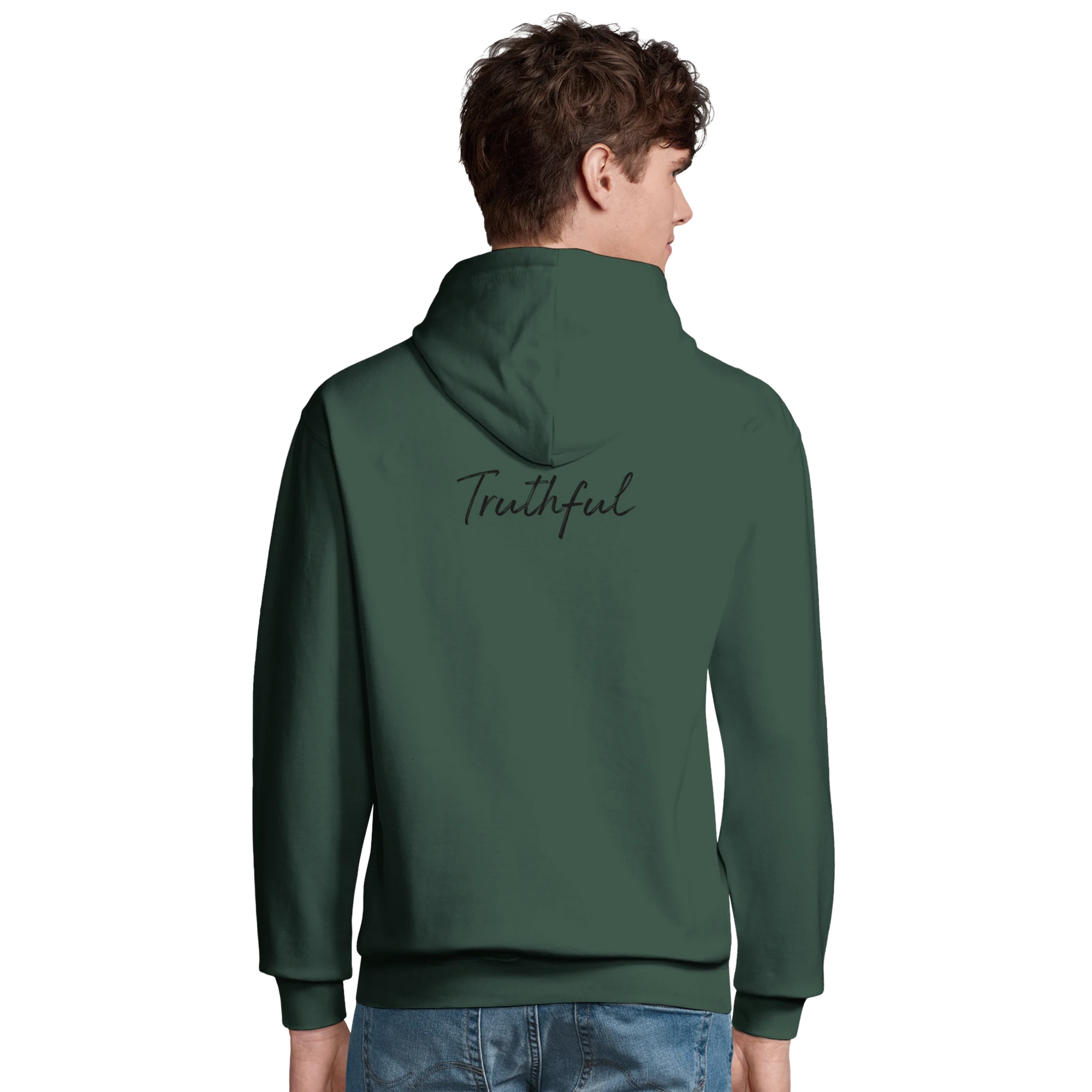 Truthful  Hoodie  "Have a Looksie"Bottle Green 47