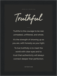 Truthful Word of Intention Framed print 13x18 cm / 5x7″ Black frame Carbon paper