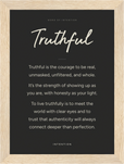 Truthful Word of Intention Framed print 13x18 cm / 5x7″ Wood frame Carbon paper