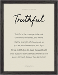 Truthful Word of Intention Framed print 30x40 cm / 12x16″ Black frame Linen paper
