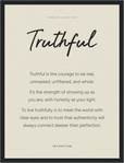 Truthful Word of Intention Framed print 30x40 cm / 12x16″ Black frame Linen paper