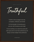 Truthful Word of Intention Framed print 40x50 cm / 16x20″ Dark wood frame Carbon paper