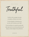 Truthful Word of Intention Framed print 40x50 cm / 16x20″ Wood frame Linen paper
