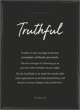 Truthful Word of Intention Framed print 50x70 cm / 20x28″ Black frame Carbon paper