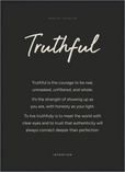 Truthful Word of Intention Framed print 50x70 cm / 20x28″ Black frame Carbon paper