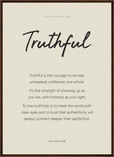 Truthful Word of Intention Framed print 50x70 cm / 20x28″ Dark wood frame Linen paper