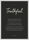 Truthful Word of Intention Framed print 50x70 cm / 20x28″ White frame Carbon paper