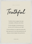 Truthful Word of Intention Framed print 50x70 cm / 20x28″ White frame Linen paper