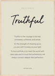 Truthful Word of Intention Framed print 50x70 cm / 20x28″ Wood frame Linen paper