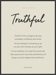 Truthful Word of Intention Framed print 60x80 cm / 24x32″ Black frame Linen paper