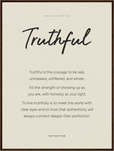 Truthful Word of Intention Framed print 60x80 cm / 24x32″ Dark wood frame Linen paper