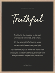 Truthful Word of Intention Framed print 60x80 cm / 24x32″ Wood frame Carbon paper