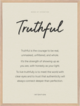 Truthful Word of Intention Framed print 60x80 cm / 24x32″ Wood frame Linen paper