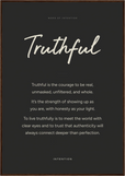 Truthful Word of Intention Framed print 70x100 cm / 28x40″ Dark wood frame Carbon paper