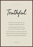 Truthful Word of Intention Framed print 70x100 cm / 28x40″ Dark wood frame Linen paper
