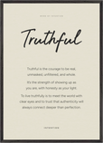 Truthful Word of Intention Framed print A1 (59.4 x 84.1  cm) Black frame Linen paper
