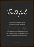 Truthful Word of Intention Framed print A2 (42 x 59.4  cm) Dark wood frame Carbon paper