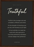 Truthful Word of Intention Framed print A3 (29.7 x 42  cm) Dark wood frame Carbon paper