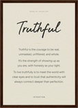 Truthful Word of Intention Framed print A3 (29.7 x 42  cm) Dark wood frame Linen paper