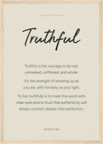 Truthful Word of Intention Framed print A3 (29.7 x 42  cm) Wood frame Linen paper