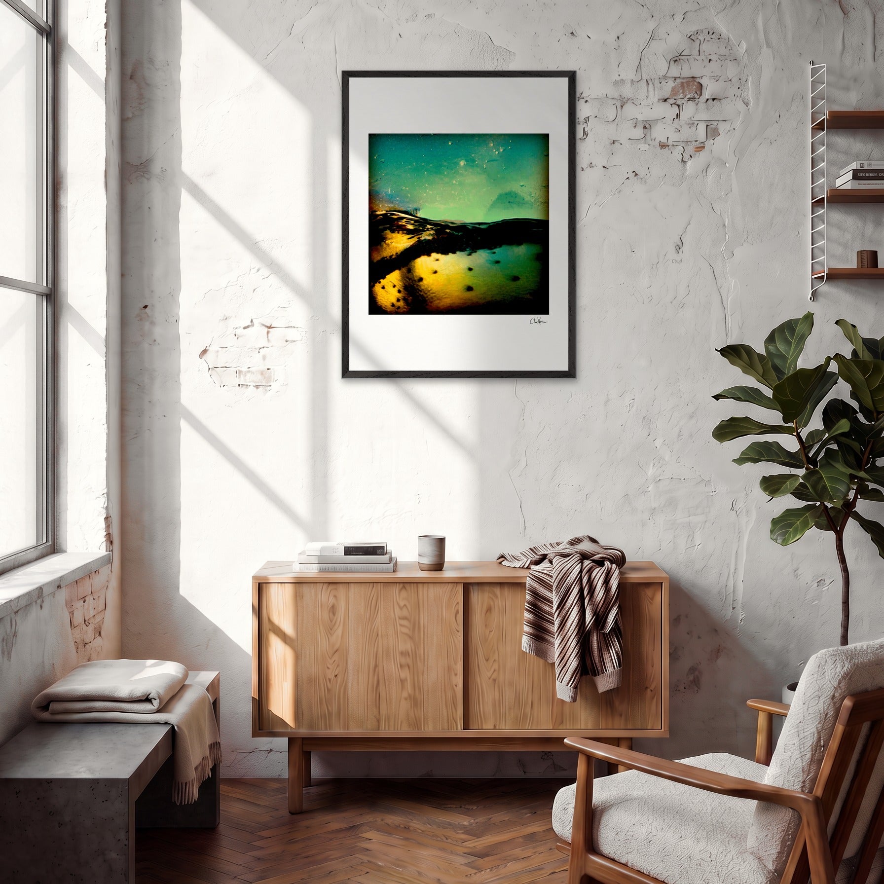 Underwater Flight Framed print 60x80 cm / 24x32″ Black frame in interior