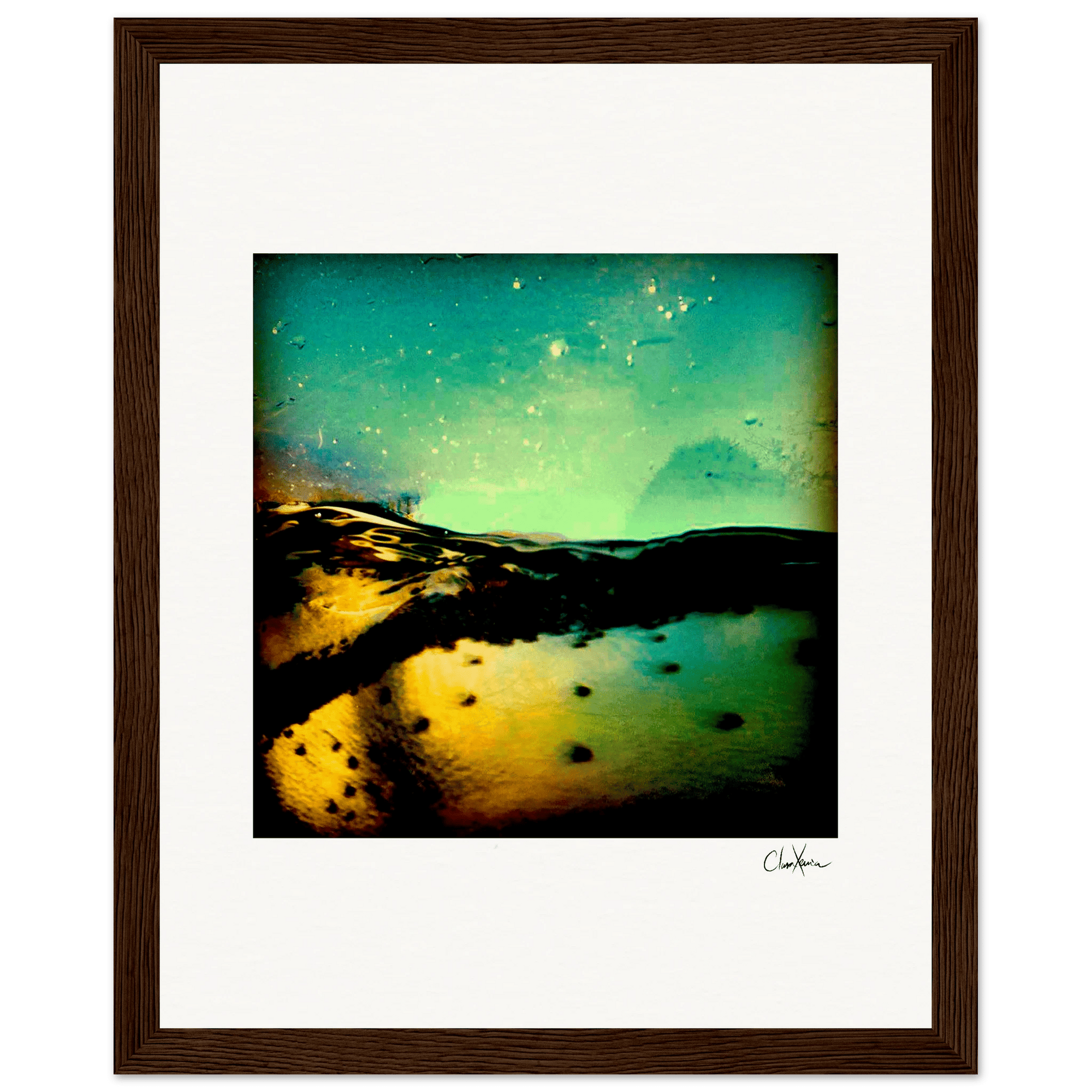 Underwater Flight Framed print 20x25 cm / 8x10″ Dark wood frame 35