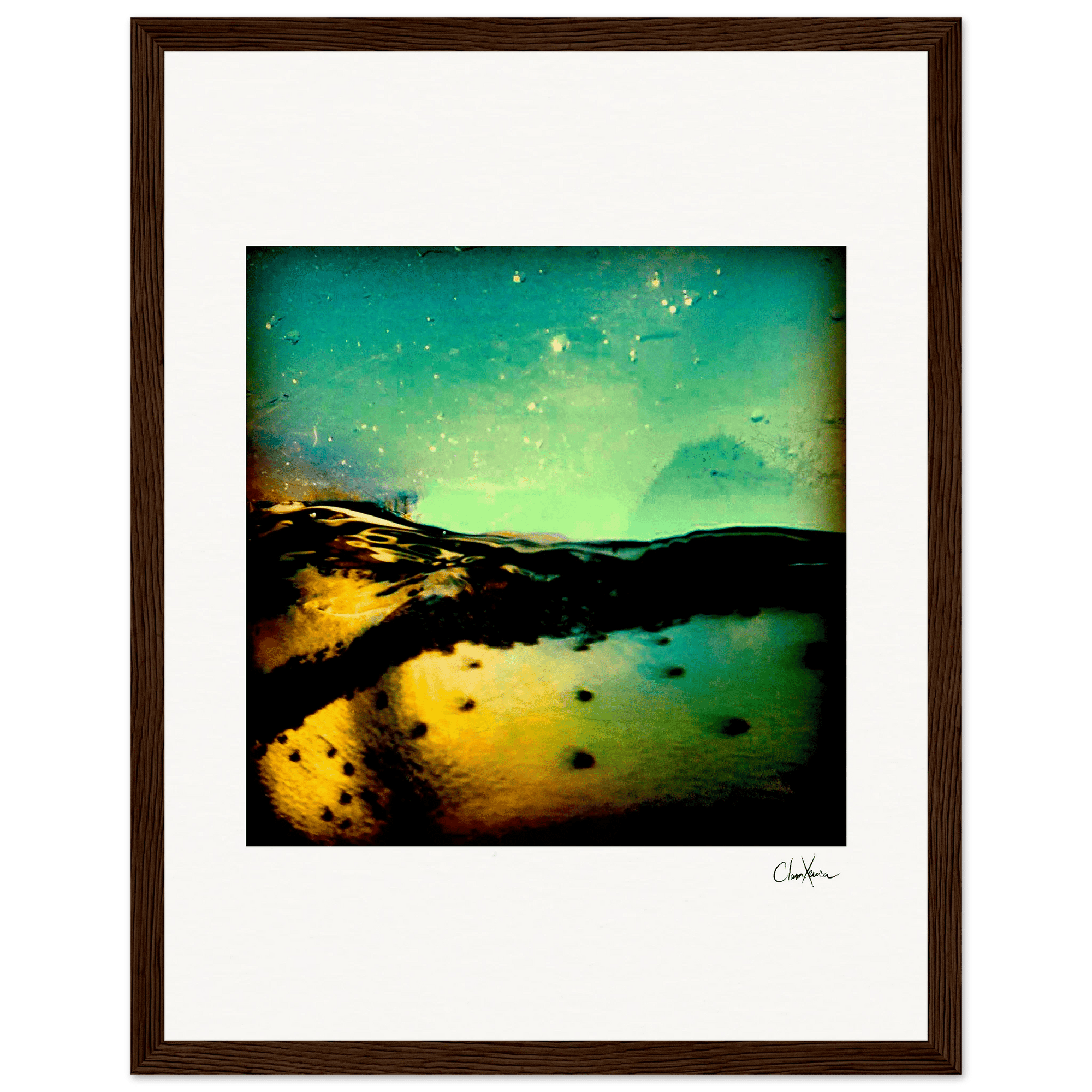 Underwater Flight Framed print 27x35 cm / 11x14″ Dark wood frame 38