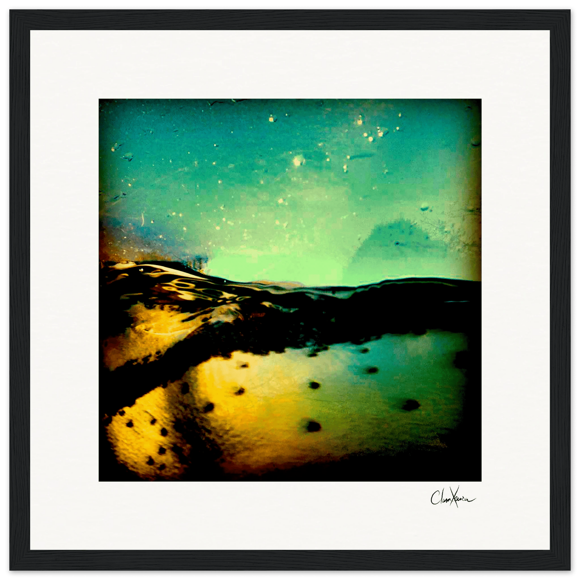 Underwater Flight Framed print 30x30 cm / 12x12″ Black frame 49