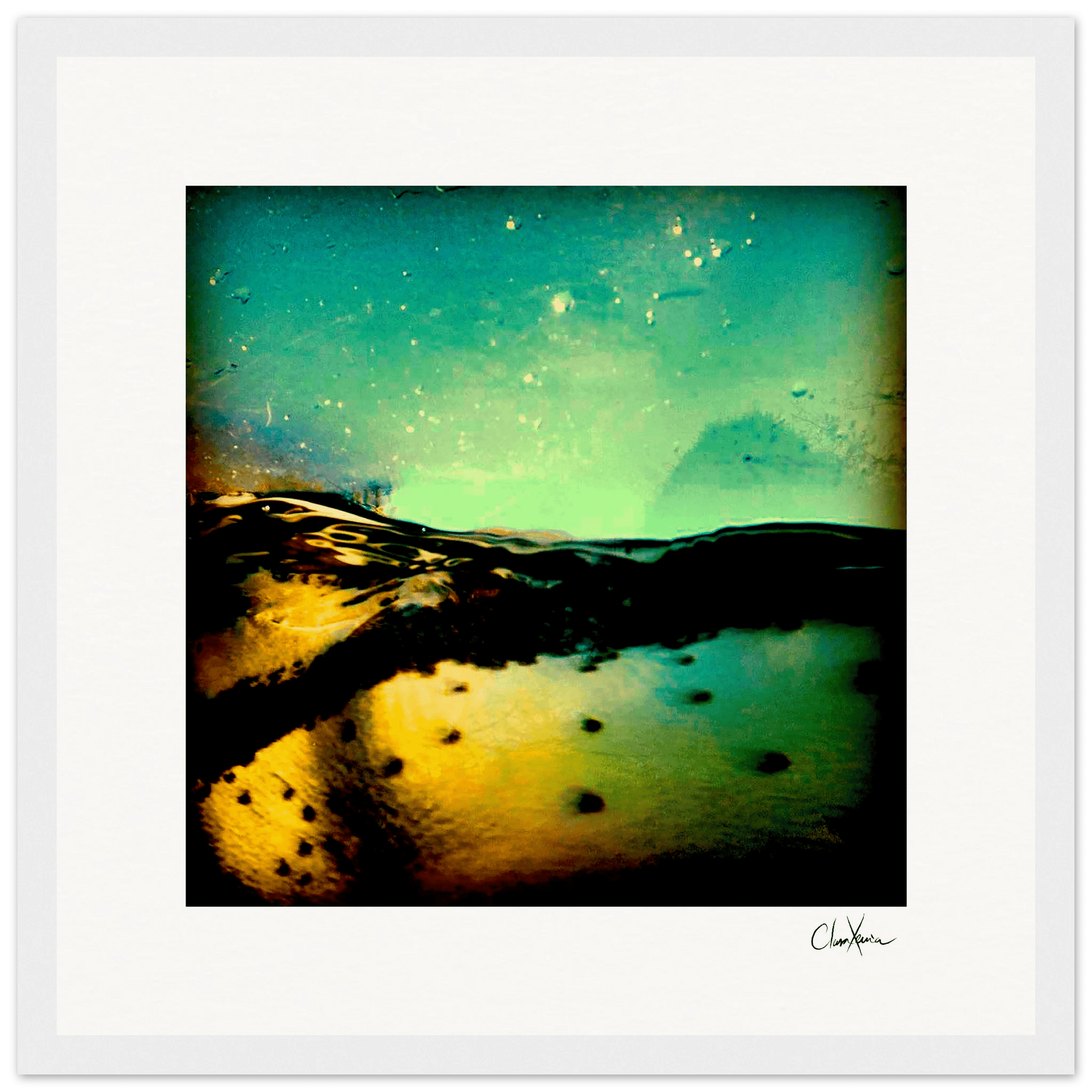 Underwater Flight Framed print 30x30 cm / 12x12″ White frame 17