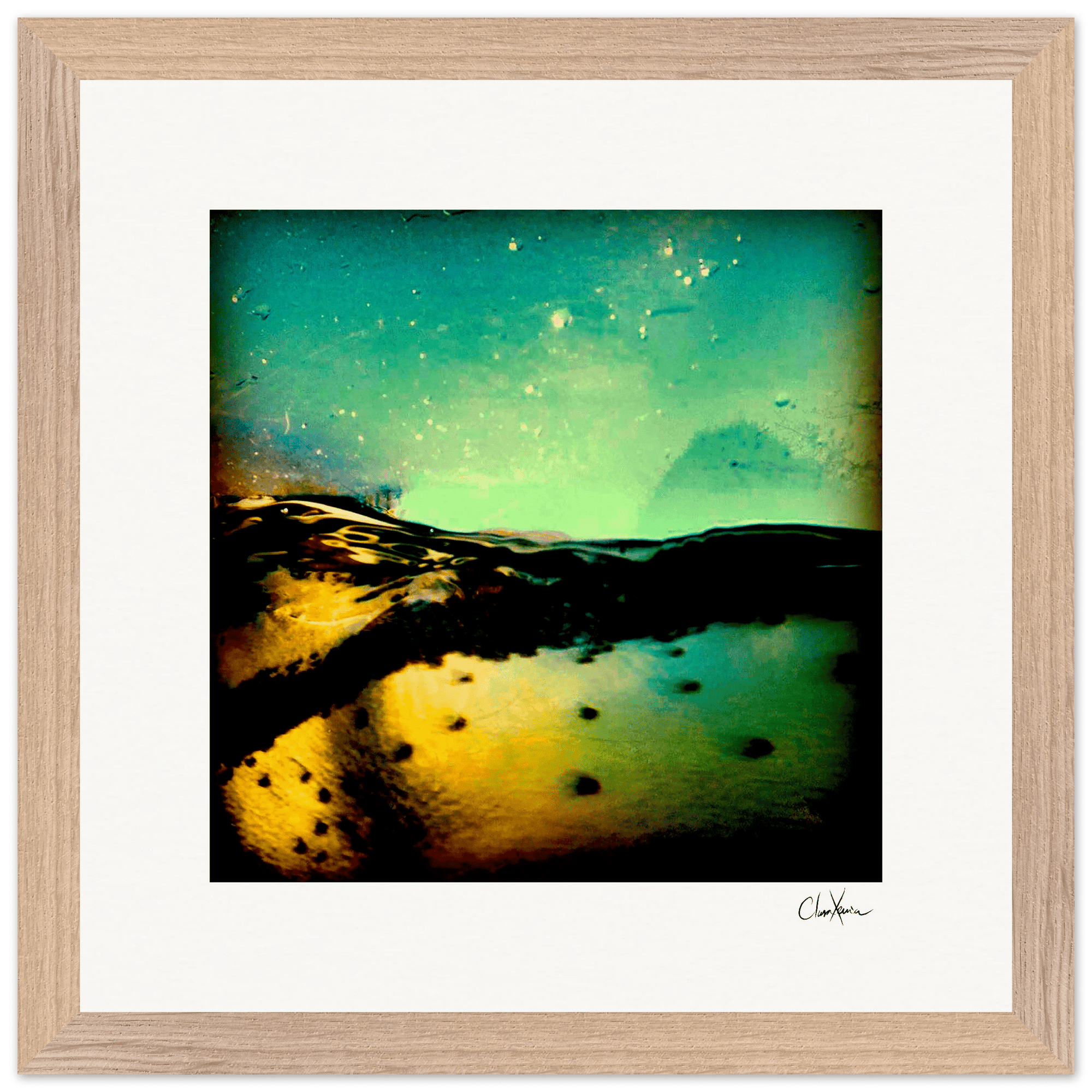 Underwater Flight Framed print 30x30 cm / 12x12″ Wood frame 26