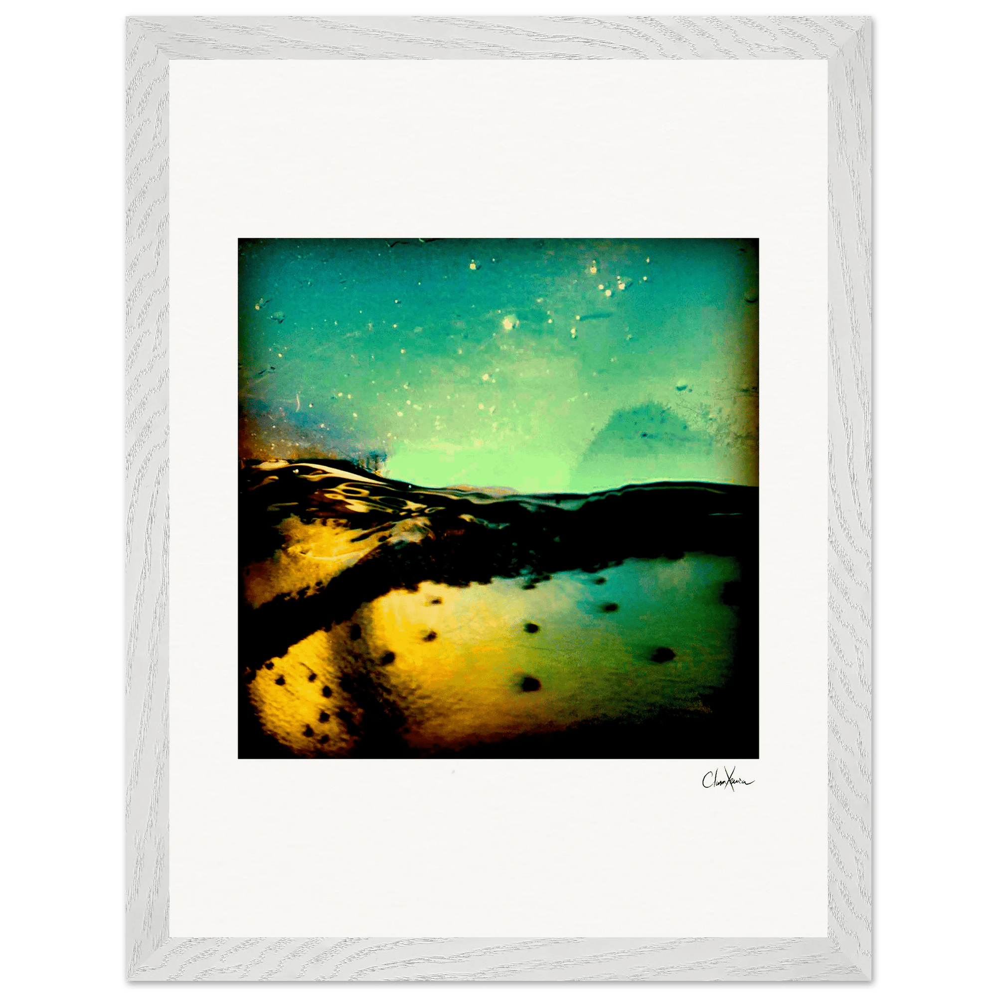 Underwater Flight Framed print 30x40 cm / 12x16″ White frame 8