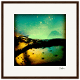 Underwater Flight Framed print 40x40 cm / 16x16″ Dark wood frame 41