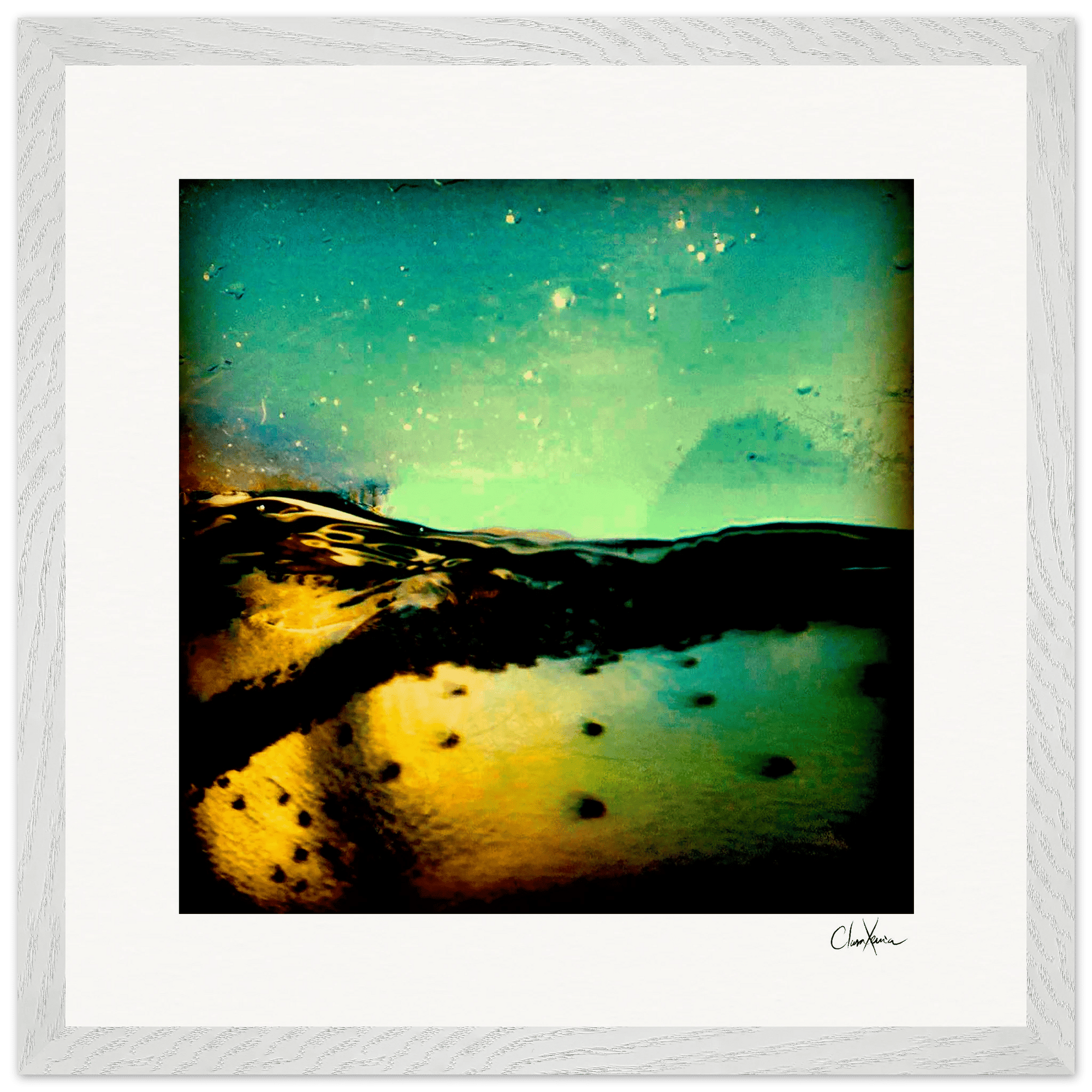 Underwater Flight Framed print 40x40 cm / 16x16″ White frame 10