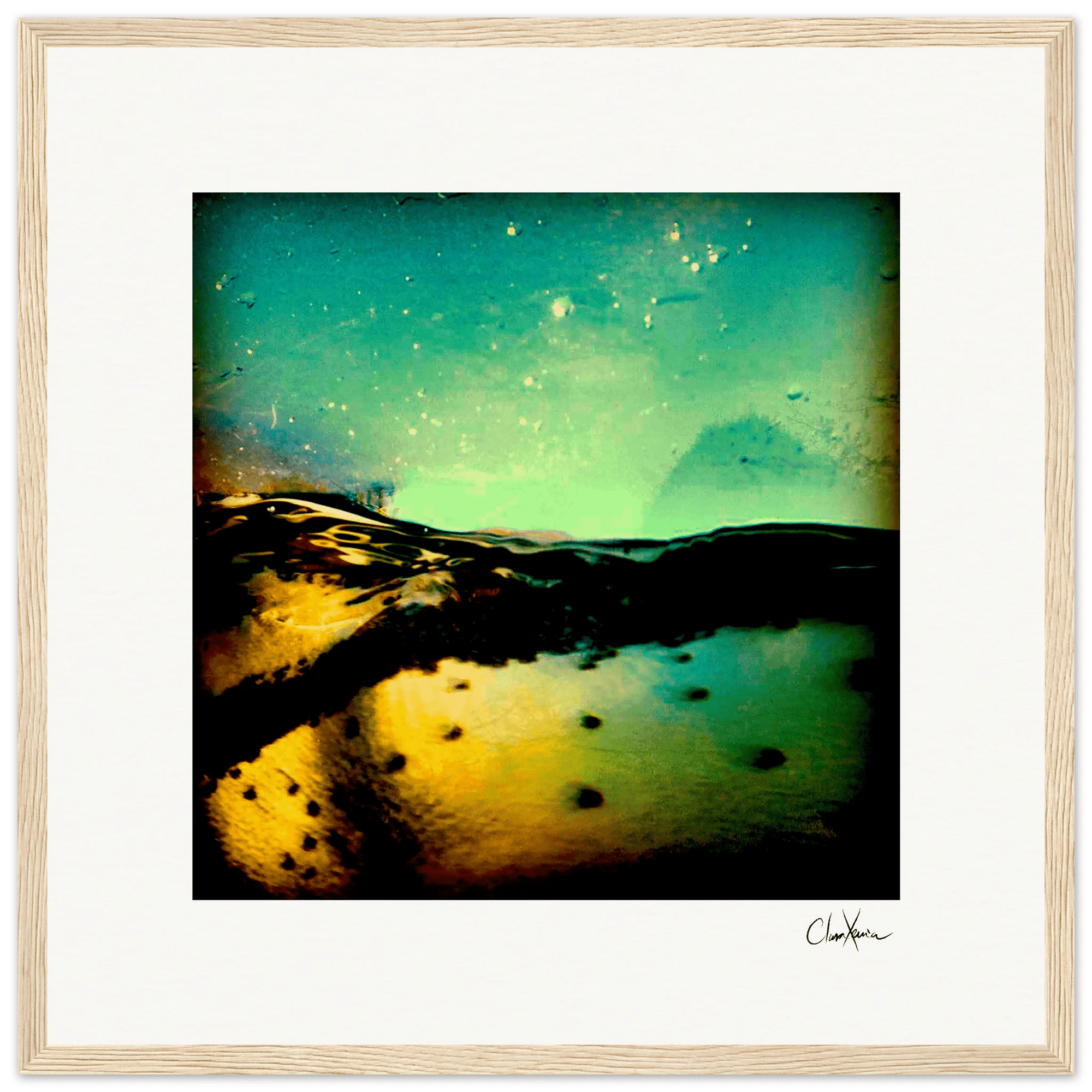 Underwater Flight Framed print 40x40 cm / 16x16″ Wood frame 28