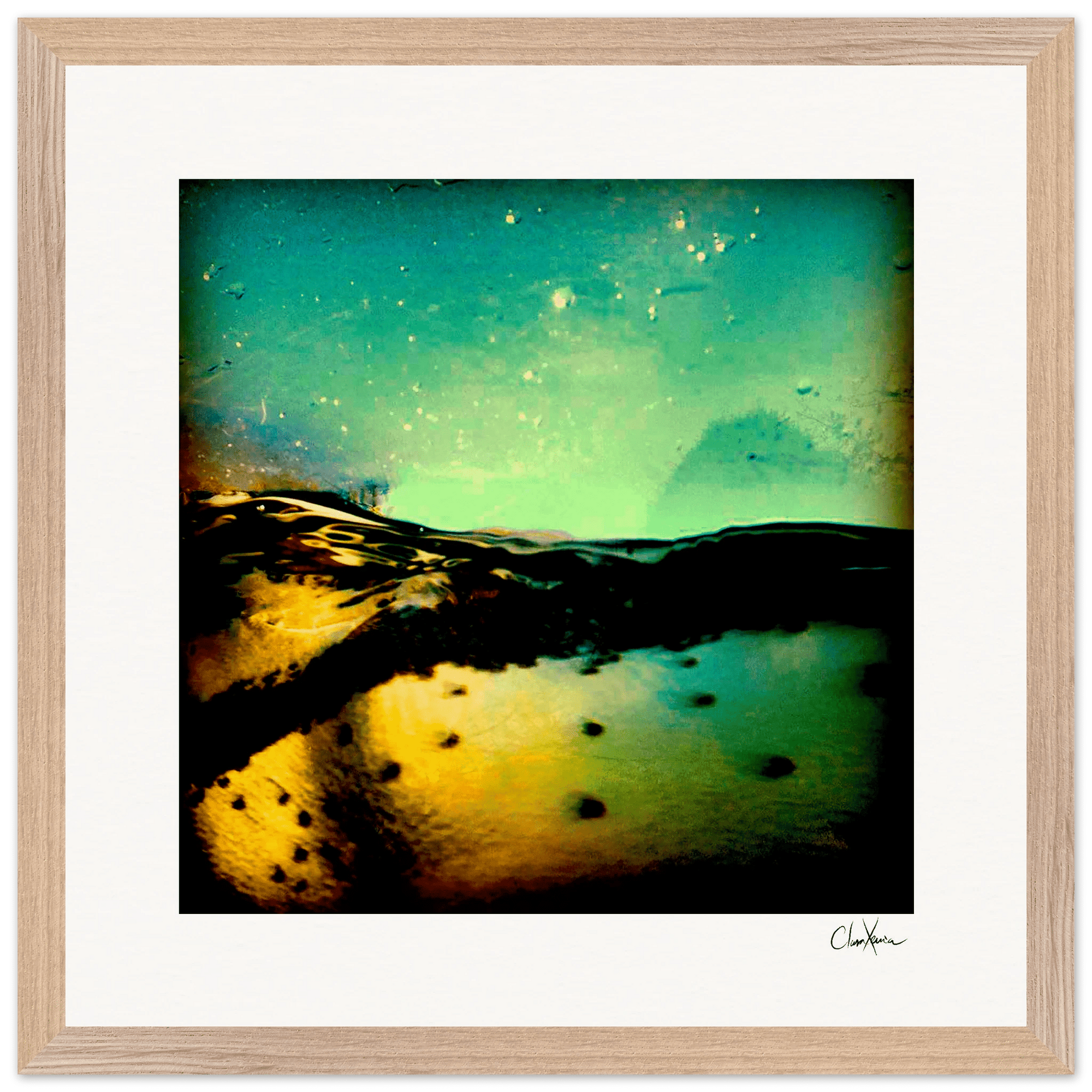 Underwater Flight Framed print 40x40 cm / 16x16″ Wood frame 30