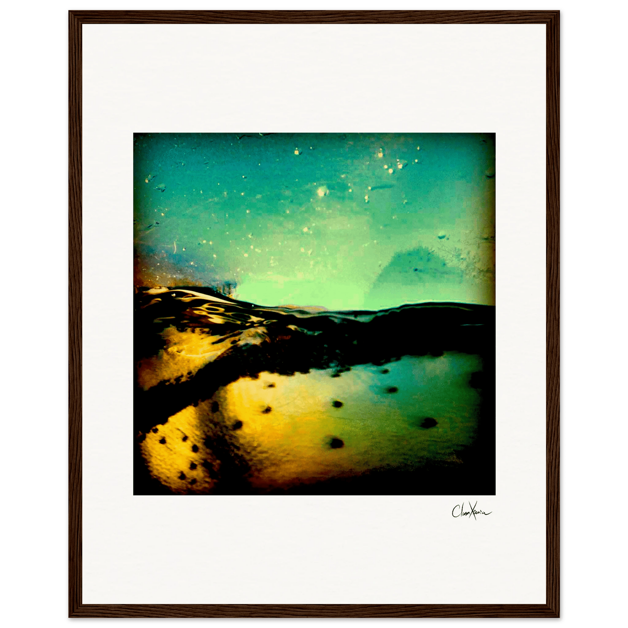 Underwater Flight Framed print 40x50 cm / 16x20″ Dark wood frame 36