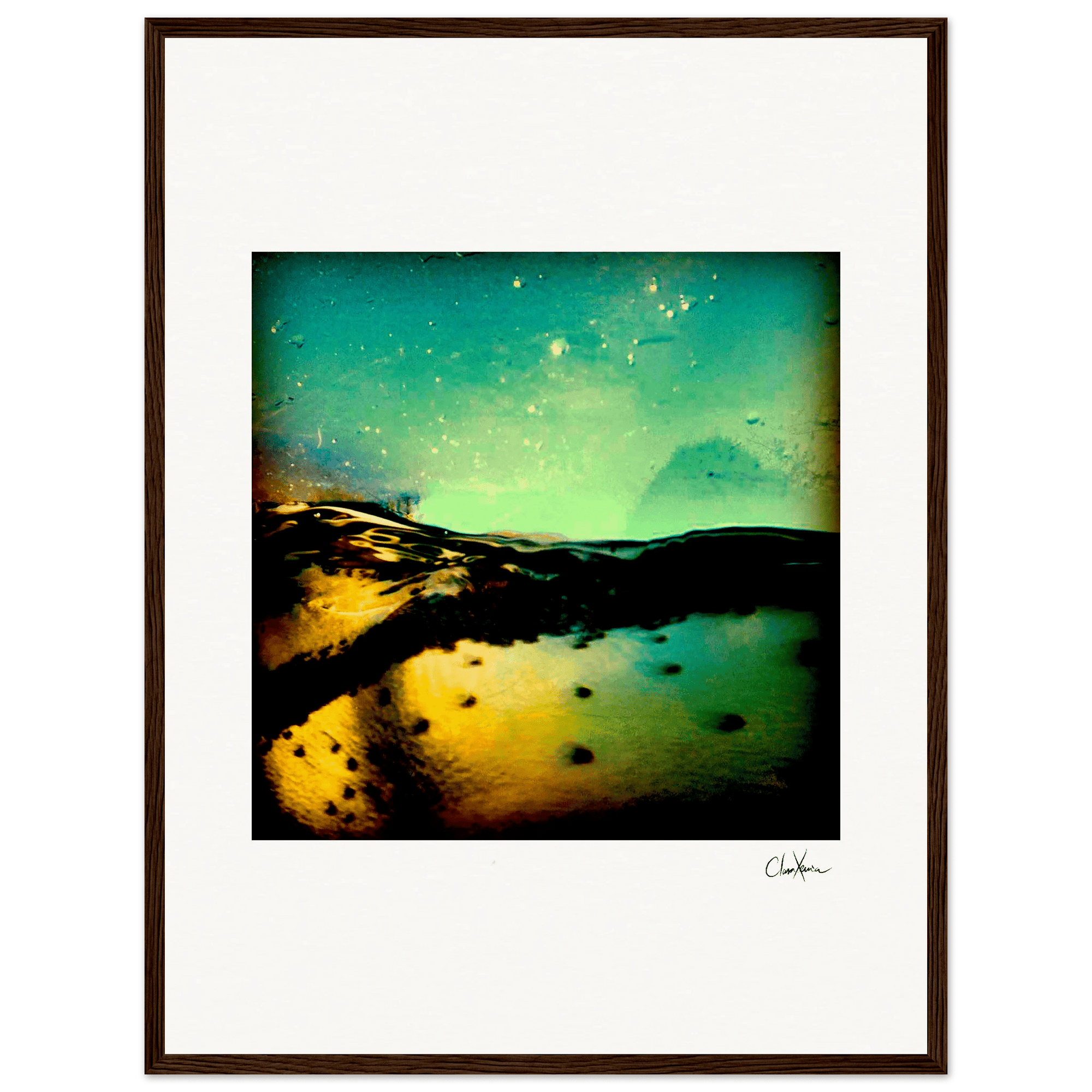 Underwater Flight Framed print 45x60 cm / 18x24″ Dark wood frame 39