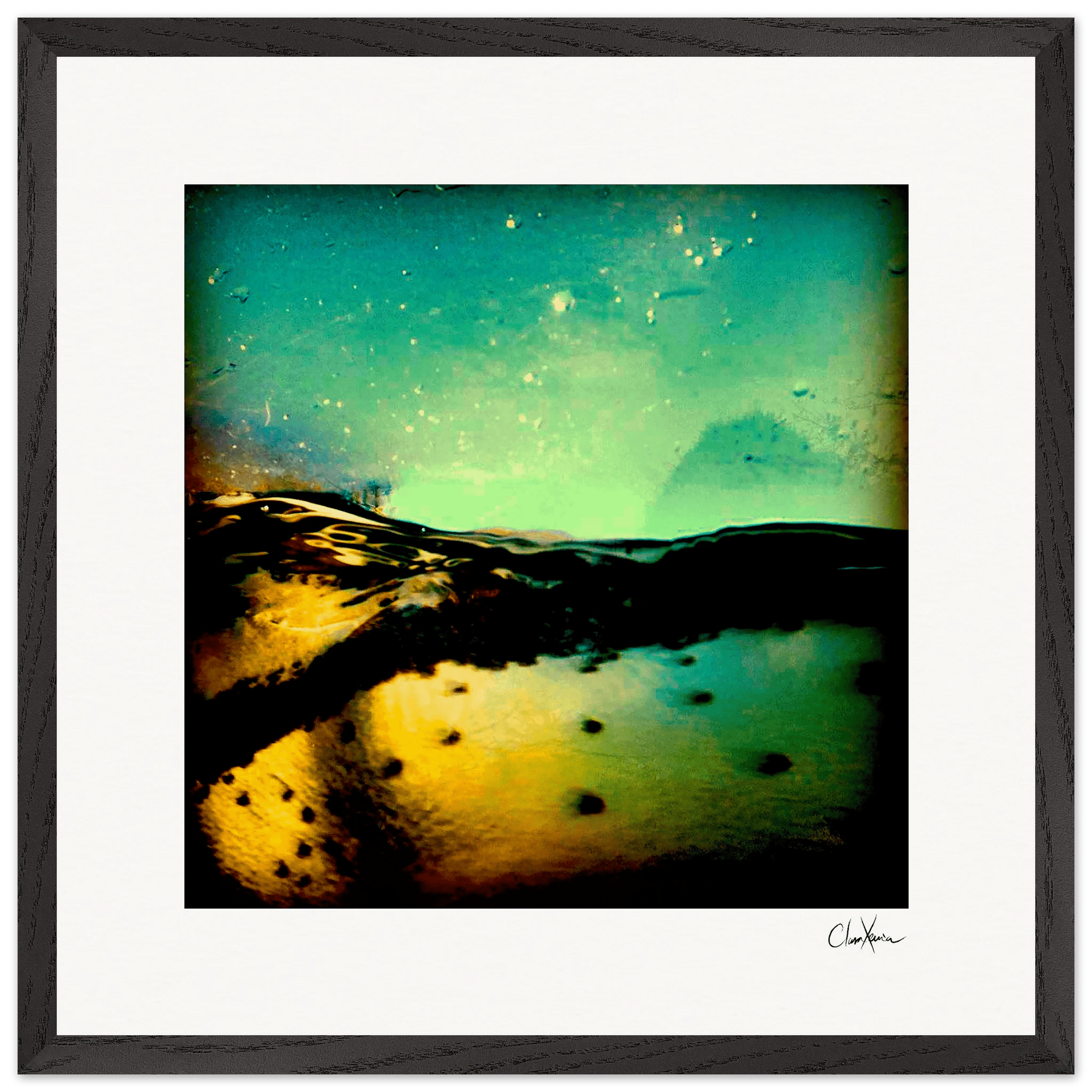 Underwater Flight Framed print 50x50 cm / 20x20″ Black frame 40