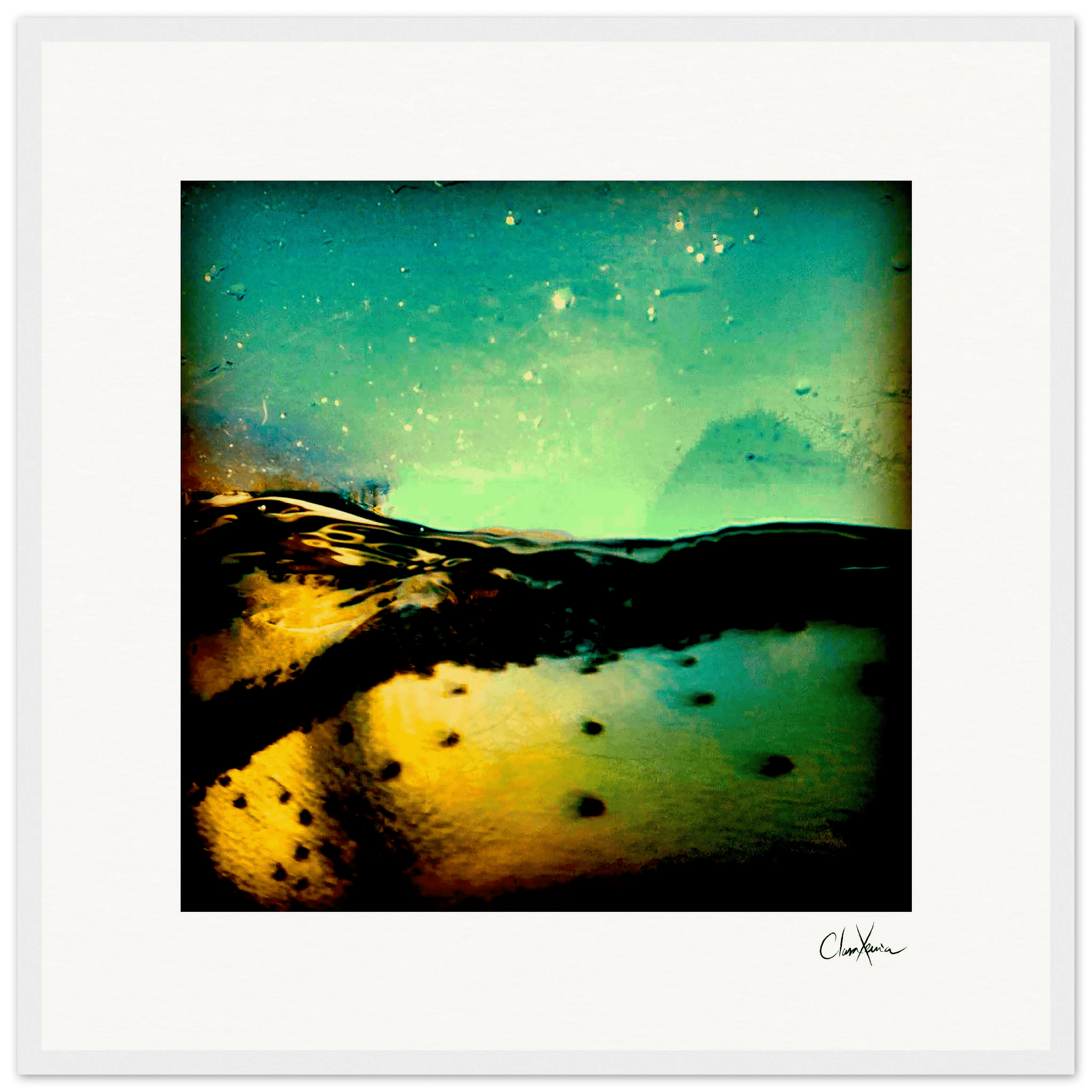 Underwater Flight Framed print 50x50 cm / 20x20″ White frame 12
