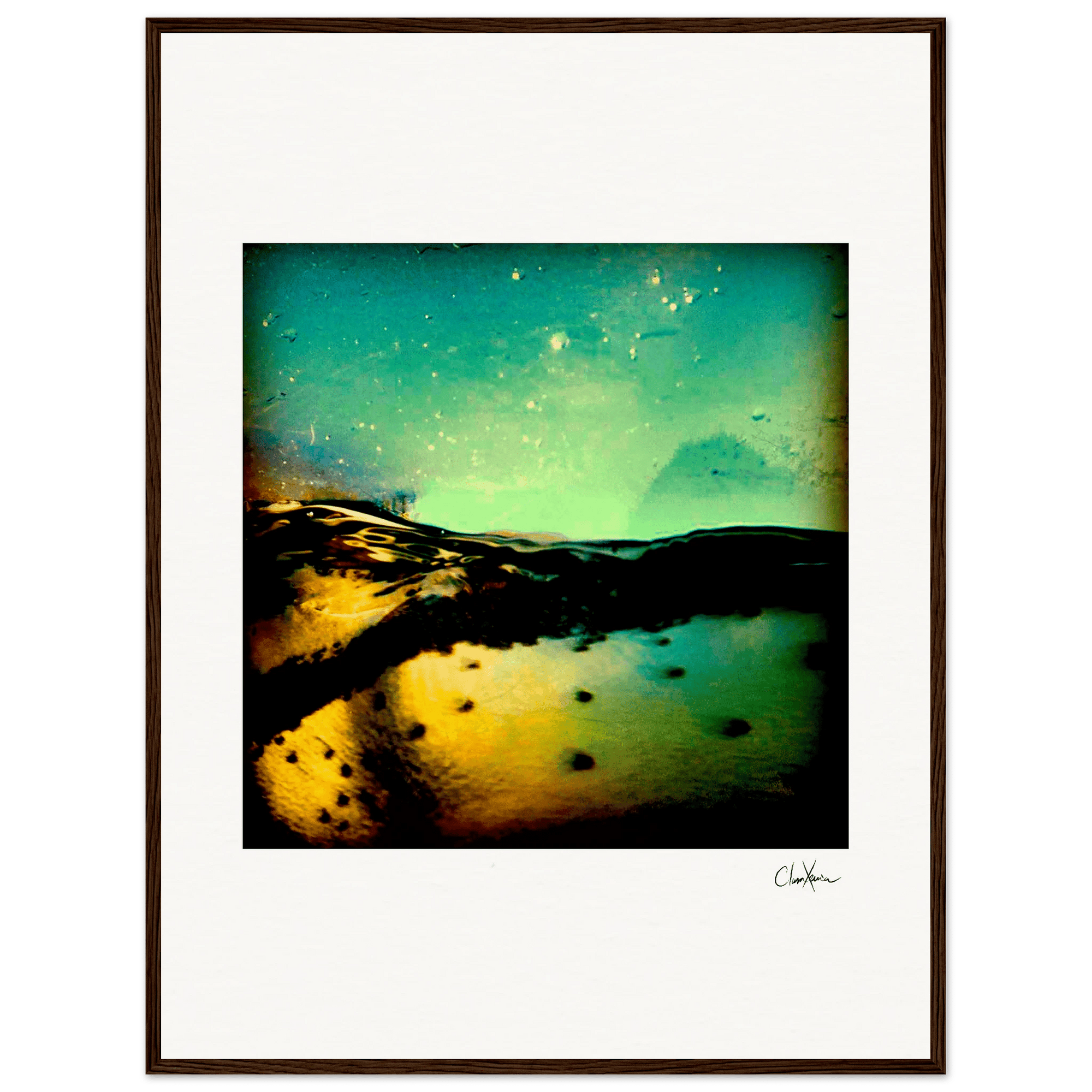 Underwater Flight Framed print 60x80 cm / 24x32″ Dark wood frame 32