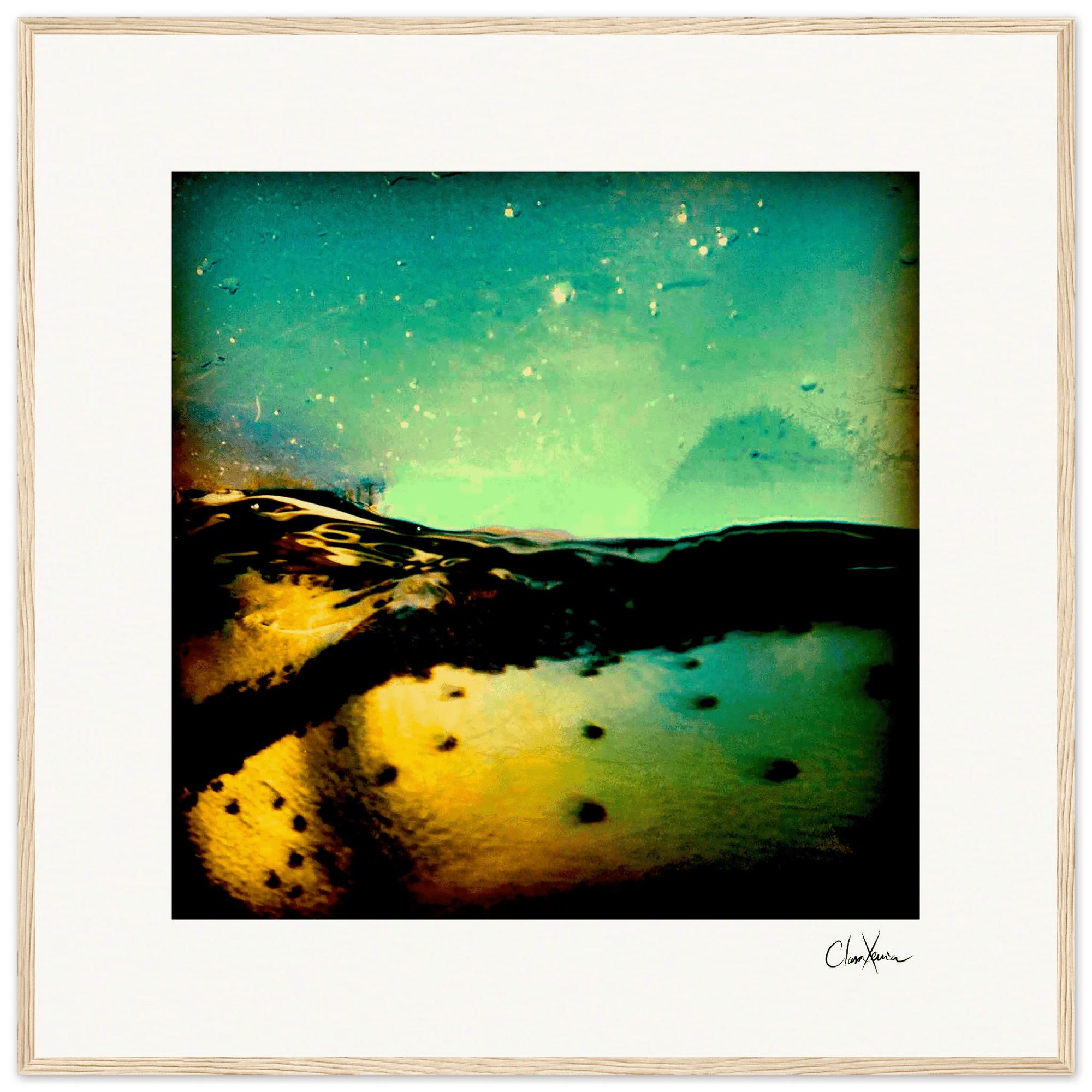 Underwater Flight Framed print 70x70 cm / 28x28″ Wood frame 19