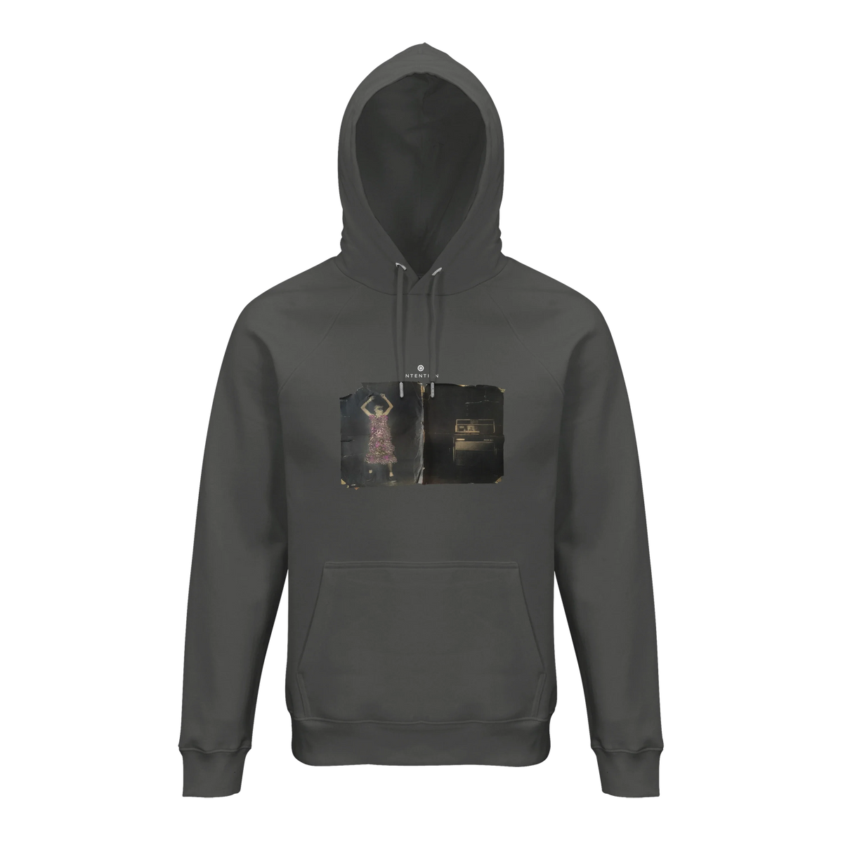 Vibrant - "Never too Late" Hoodie charcoal melange 1