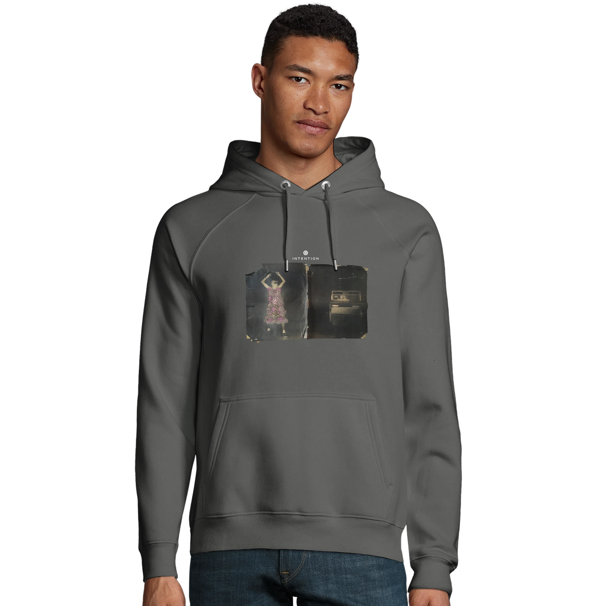 Vibrant - "Never too Late" Hoodie charcoal melange 3