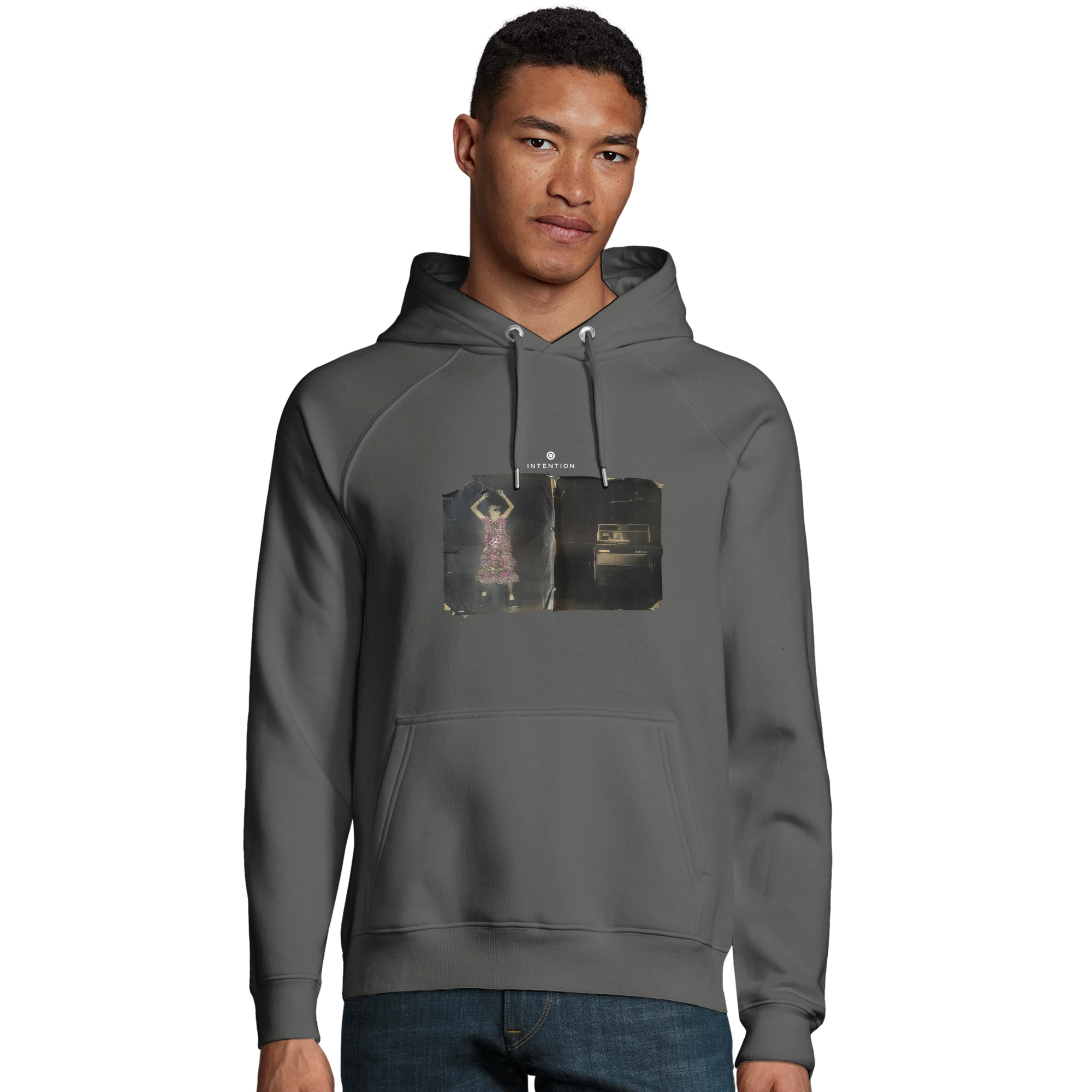 Vibrant - "Never too Late" Hoodie charcoal melange 3