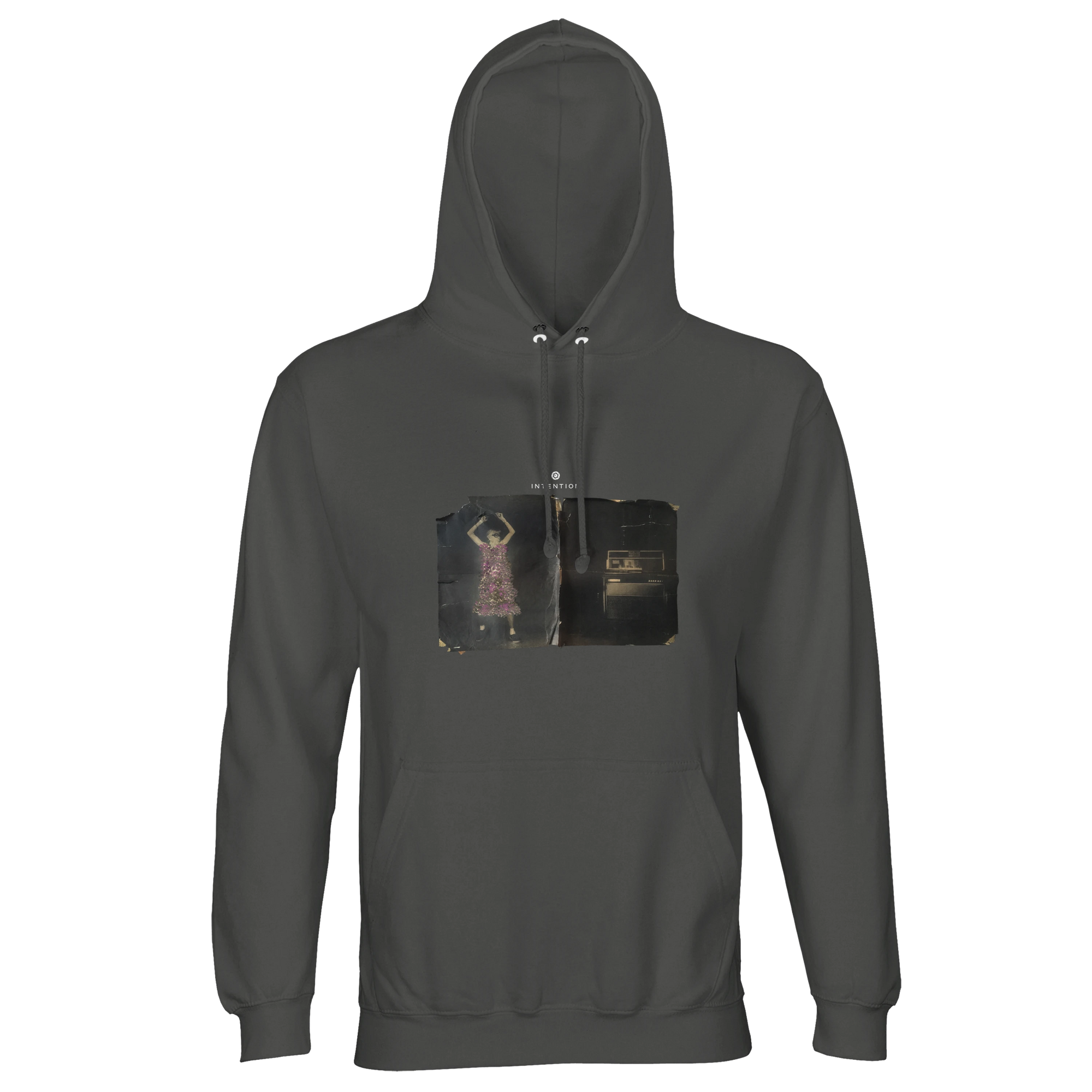 Vibrant - "Never too Late" Hoodie charcoal melange 1