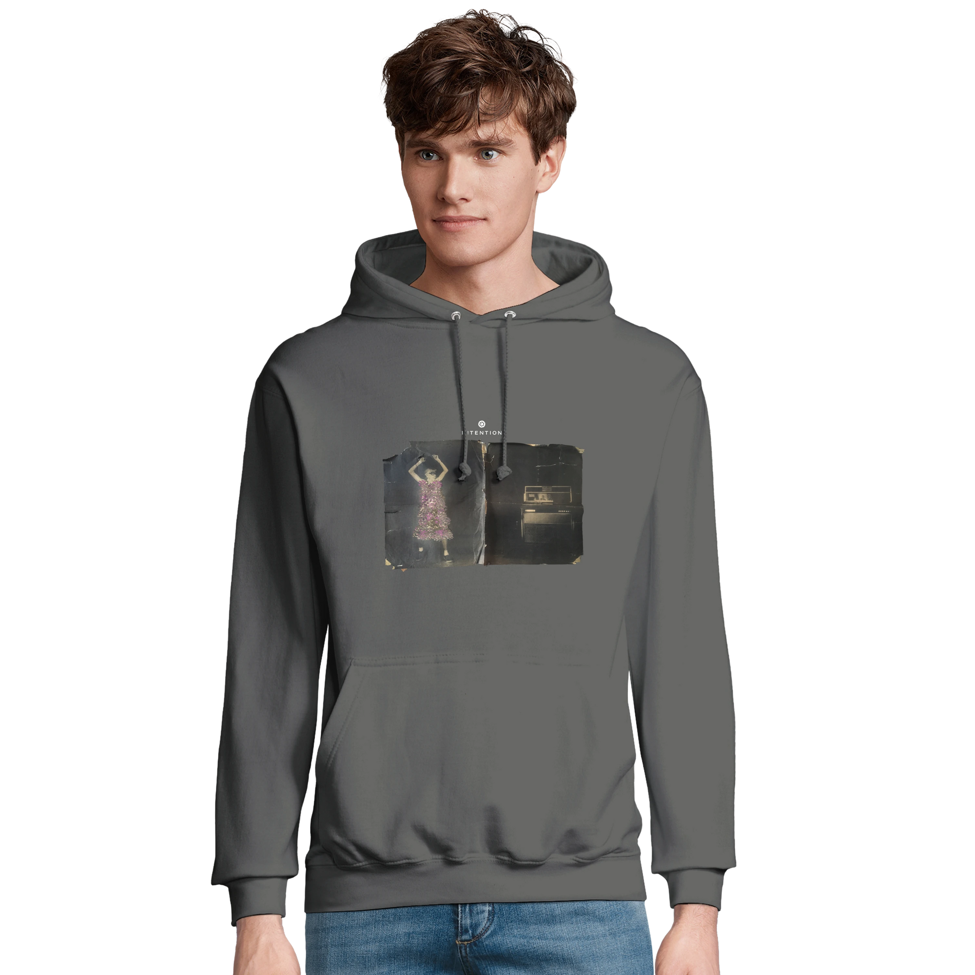 Vibrant - "Never too Late" Hoodie charcoal melange 3