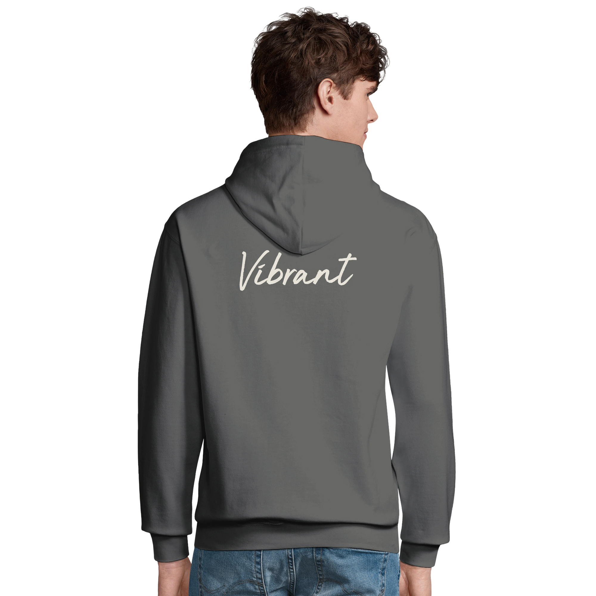 Vibrant - "Never too Late" Hoodie charcoal melange 4