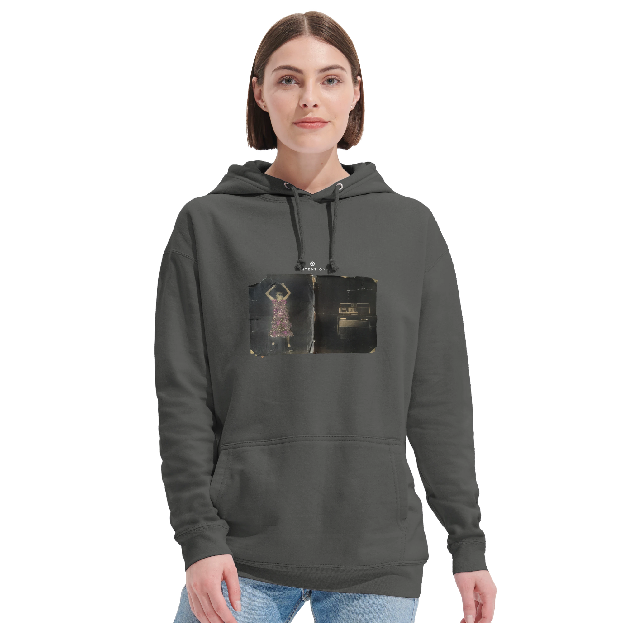 Vibrant - "Never too Late" Hoodie charcoal melange 5