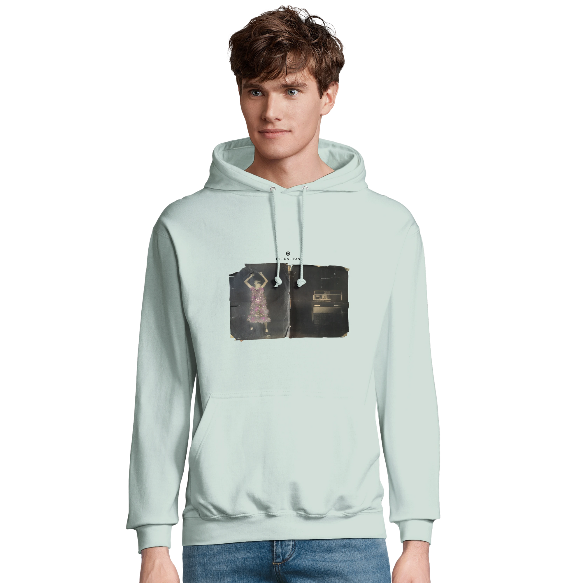 Vibrant - "Never too Late" Hoodie creamy green 3