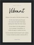 Vibrant Word of Intention Framed print 13x18 cm / 5x7″ Black frame Linen paper